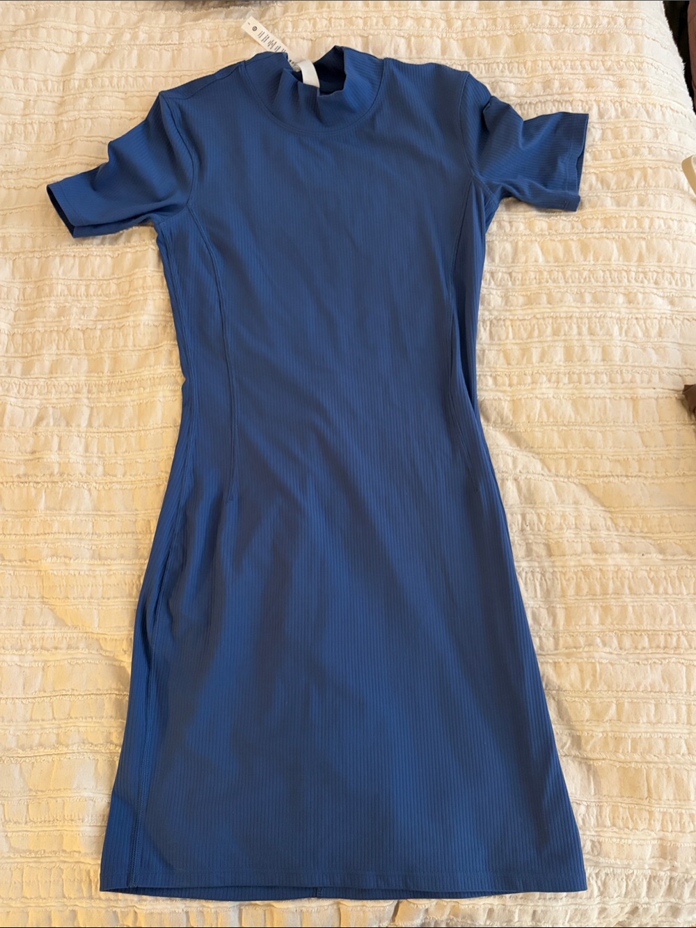 lululemon athletica Short-Sleeve Ribbed Mini Dress in Blue